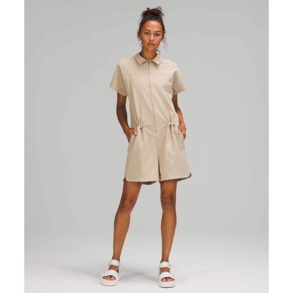 lululemon athletica Beige Short-Sleeve Romper